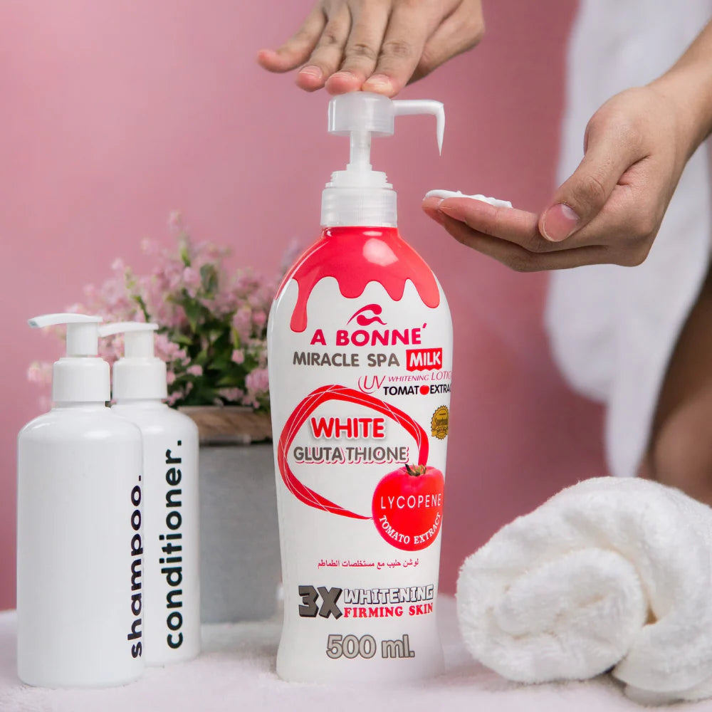 A Bonne Miracle Spa Milk Tomato Extract 3x Whitening Firming Skin 500ml