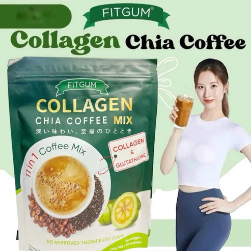 Fitgum Collagen Chia Coffee Mix 10 sachet